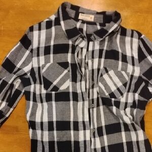 Ruff Hewn Black and White Plaid Button-Down Shirt